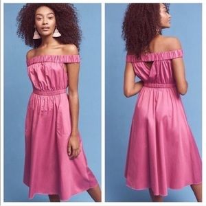 EUC Anthropologie Maeve Mona Off The Shoulder Midi Dress